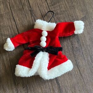 NWOT Ashland Red and White Santa Coat Ornament with Black Bow